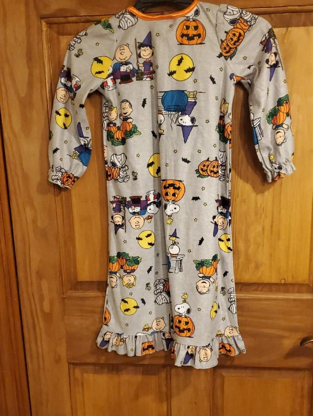 Peanuts Girls Halloween Nightgown - Gray, Orange & Yellow